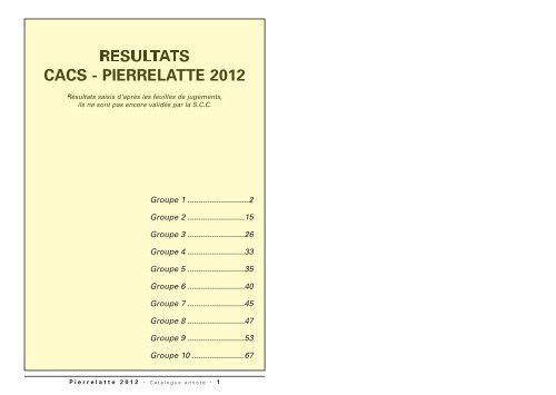 resultats cacs â€“ pierrelatte 2012 - Cynoprint