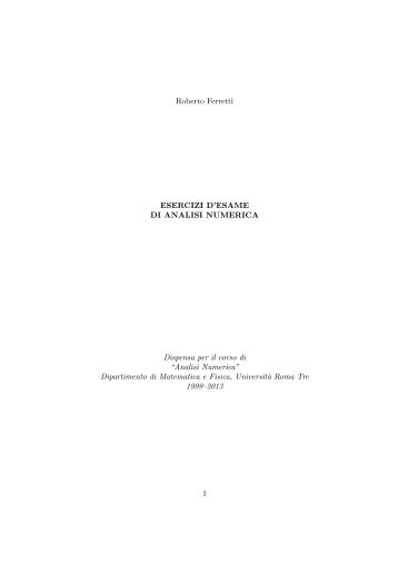 Esercizi svolti di esame ed esonero - Dipartimento di Matematica