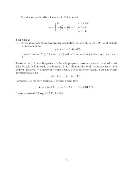 Esercizi svolti di esame ed esonero - Dipartimento di Matematica