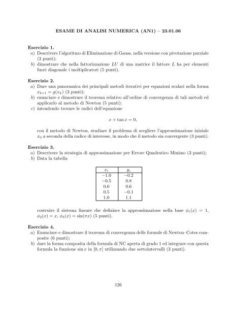 Esercizi svolti di esame ed esonero - Dipartimento di Matematica