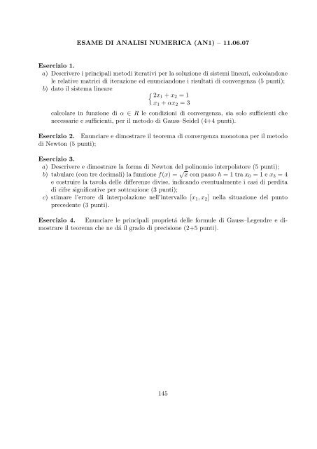 Esercizi svolti di esame ed esonero - Dipartimento di Matematica