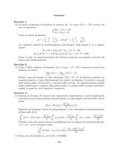 Esercizi svolti di esame ed esonero - Dipartimento di Matematica