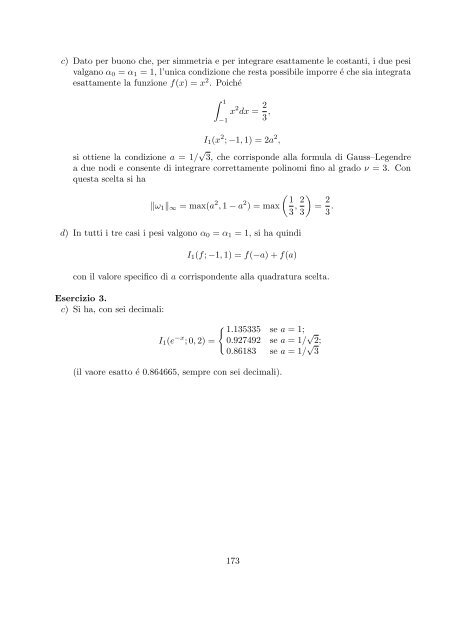 Esercizi svolti di esame ed esonero - Dipartimento di Matematica