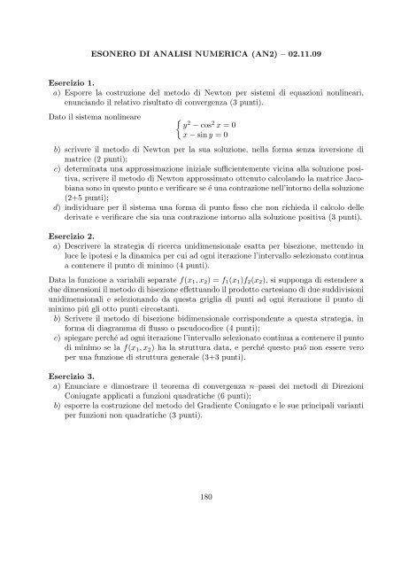 Esercizi svolti di esame ed esonero - Dipartimento di Matematica