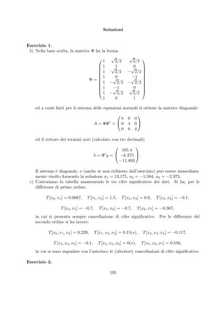 Esercizi svolti di esame ed esonero - Dipartimento di Matematica