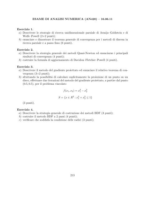 Esercizi svolti di esame ed esonero - Dipartimento di Matematica