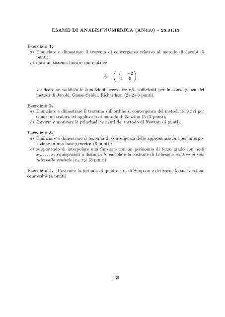 Esercizi svolti di esame ed esonero - Dipartimento di Matematica