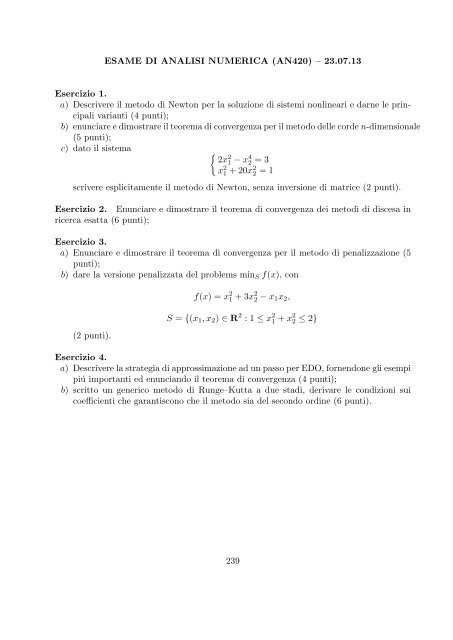 Esercizi svolti di esame ed esonero - Dipartimento di Matematica