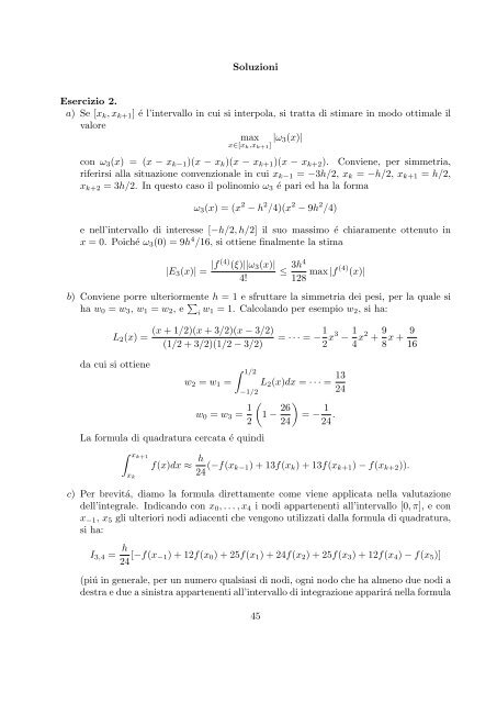 Esercizi svolti di esame ed esonero - Dipartimento di Matematica