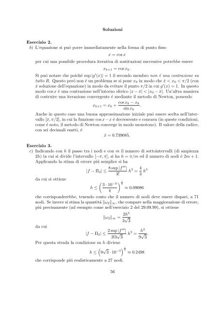 Esercizi svolti di esame ed esonero - Dipartimento di Matematica