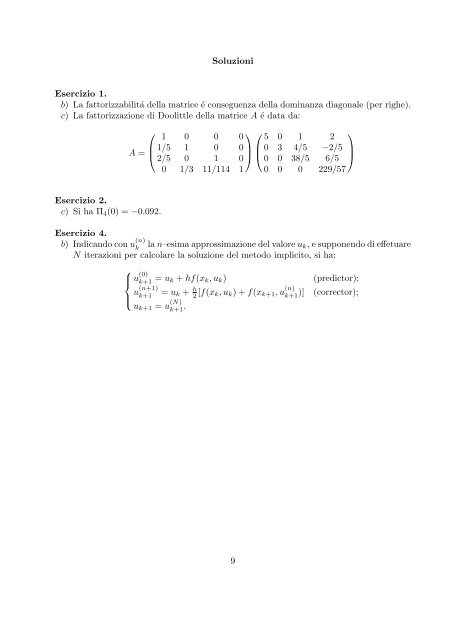 Esercizi svolti di esame ed esonero - Dipartimento di Matematica