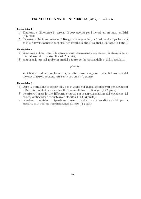 Esercizi svolti di esame ed esonero - Dipartimento di Matematica