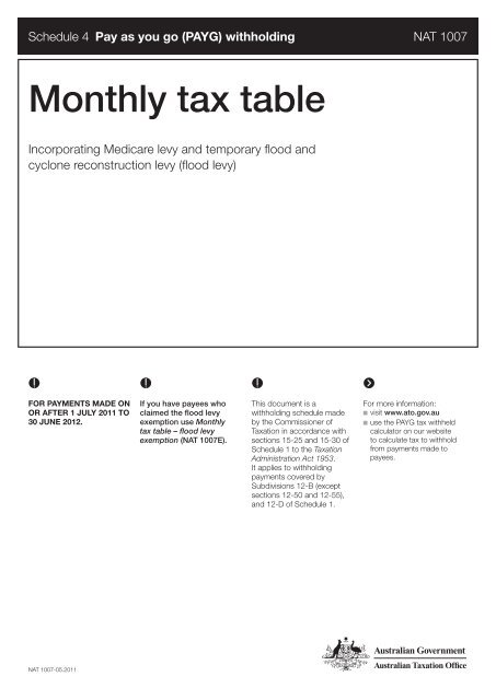 monthly-tax-table-australian-taxation-office