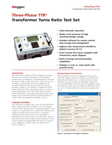 Three-Phase TTRÂ® Transformer Turns Ratio Test Set - Electro Rent ...