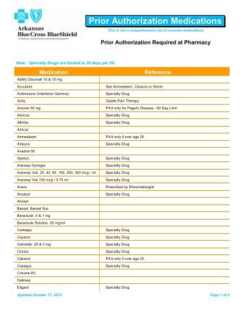 Prior Authorization Medications - Arkansas Blue Cross and Blue ...