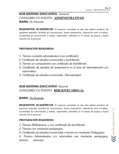 Profesiograma 2008 - Snte37.com