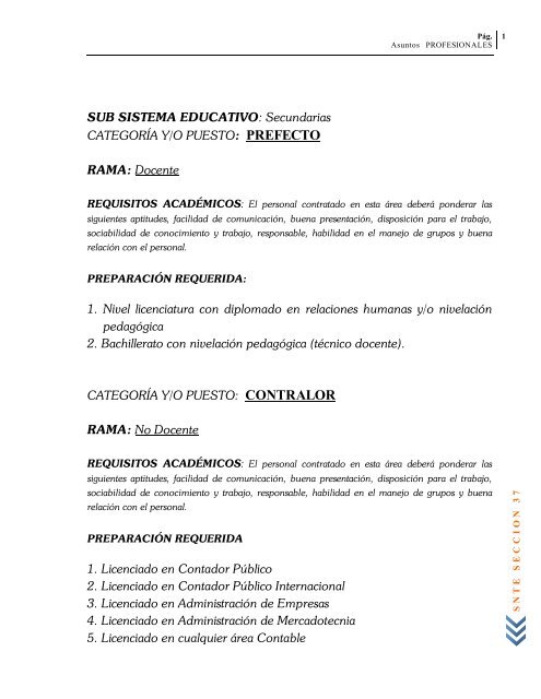 Profesiograma 2008 - Snte37.com