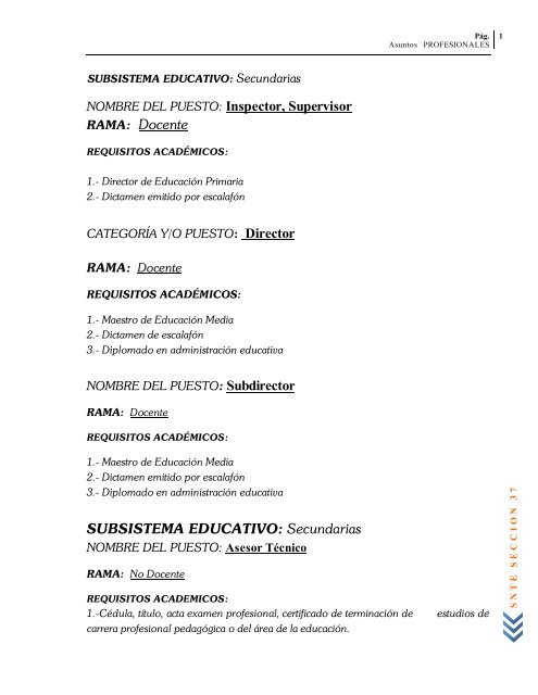 Profesiograma 2008 - Snte37.com