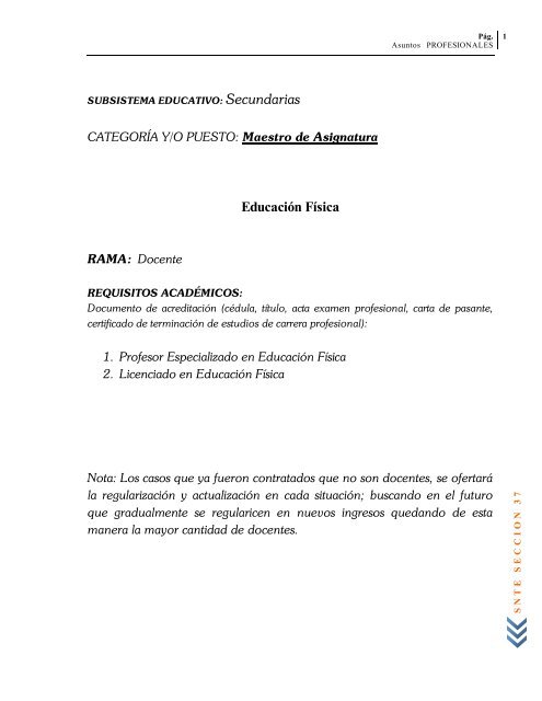 Profesiograma 2008 - Snte37.com