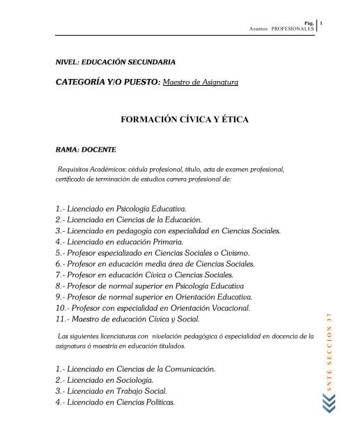 Profesiograma 2008 - Snte37.com