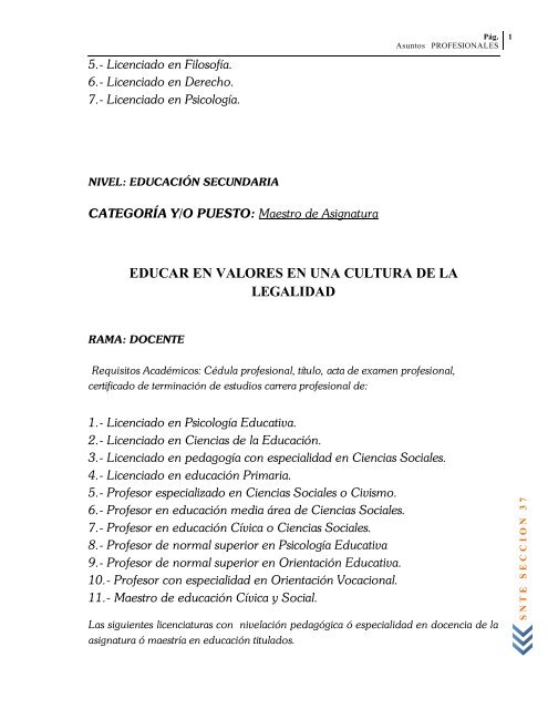 Profesiograma 2008 - Snte37.com