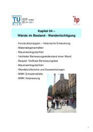 WÃ¤nde im Bestand, WandertÃ¼chtigung - Denkmalpflege TU-Wien