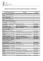 nomina de escuelas del distrito educativo regional vi centenario