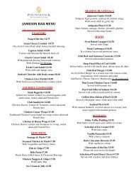 JAMESON BAR MENU - Portmarnock Hotel and Golf Links