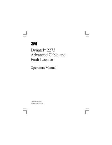 Dynatel™ 2273 Advanced Cable and Fault Locator - 3M