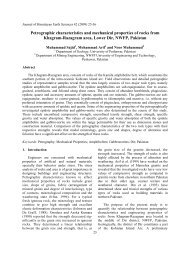 Petrographic characteristics and mechanical properties of rocks