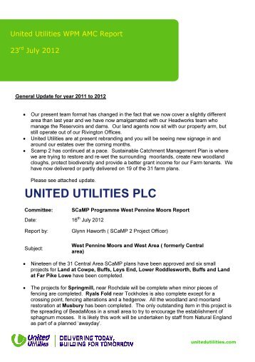 Ranger and Information Services Report - United Utilities PDF 2 MB