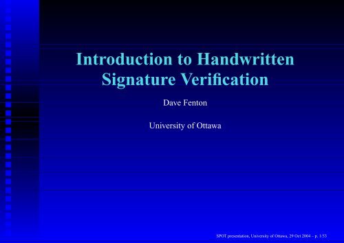 Introduction to handwritten signature verification - ACE Electoral ...