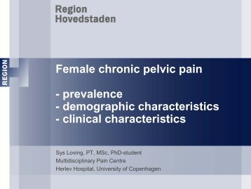Female chronic pelvic pain - prevalence - demographic ...