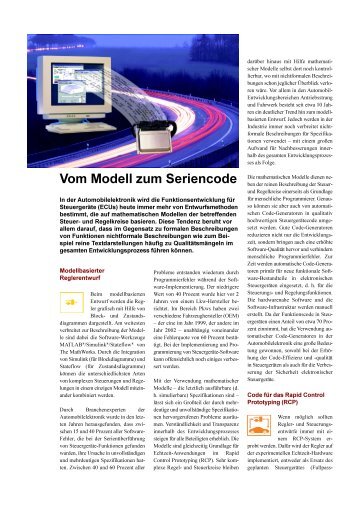 Vom Modell zum Seriencode - dSPACE