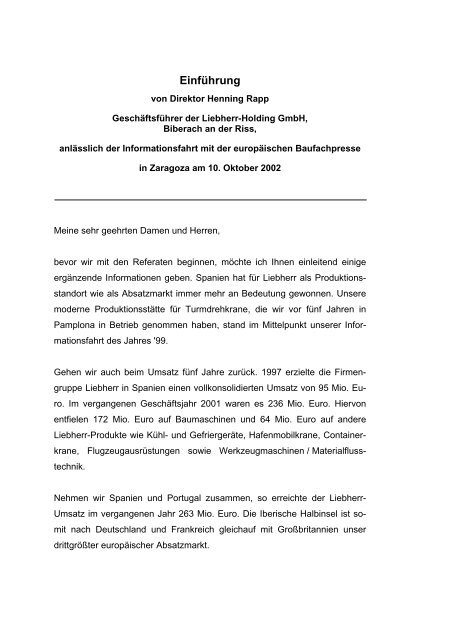 Rede Themenbereich Mobilkrane Fachpressefahrt In Spanien