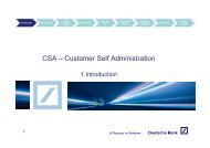 CSA âCustomer Self Administration - GTB - Deutsche Bank