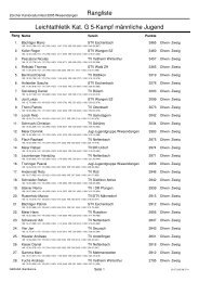 Leichtathletik Kat. G 5-Kampf mÃ¤nnliche Jugend ... - TV HÃ¼ntwangen
