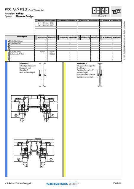 PSK 160 PLUS Profil Datenblatt