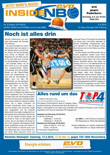EisvÃ¶gel USC Freiburg - New Basket 92 Oberhausen