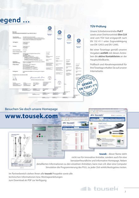 ProduktÃ¼bersicht 2014 - tousek GmbH