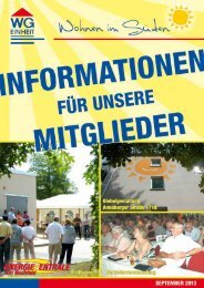 Information für unsere Mitglieder September 2013 - WG Einheit