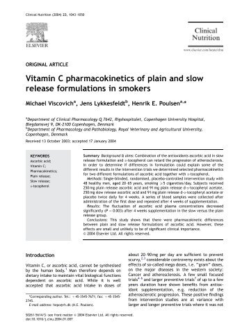 Vitamin C pharmacokinetics of plain and slow release ... - CPNC