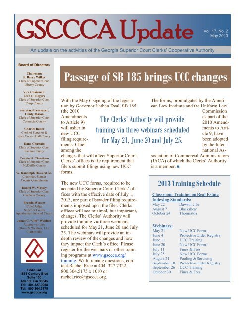 GSCCCA Update - Georgia Superior Court Clerks