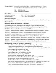 Full CV - Department of Plant Sciences - University of California, Davis