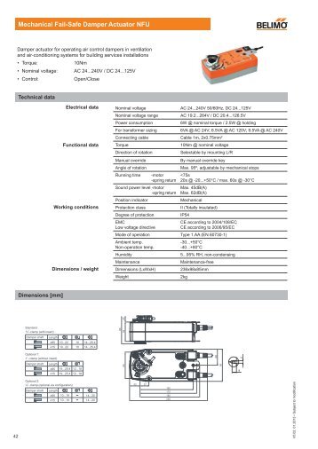 Mechanical Fail-Safe Damper Actuator NFU - Belimo Actuators ...