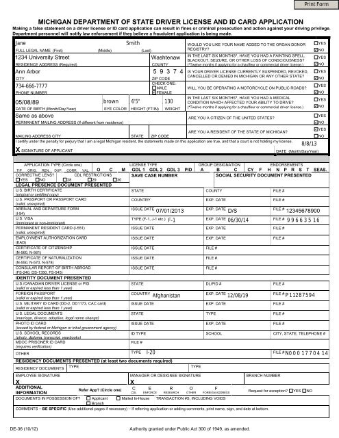 DE-36 Driver License and ID Card Request form - International Center