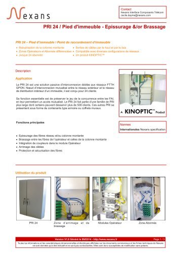 PRI 24 / Pied d'immeuble - Epissurage &/or Brassage - Nexans