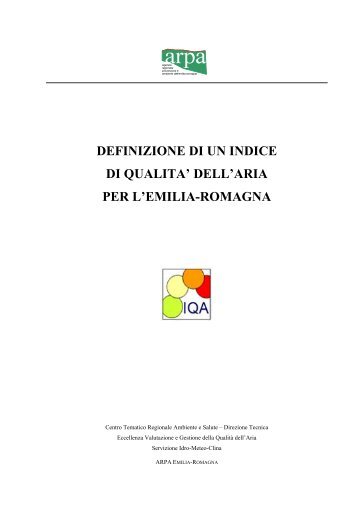 definizione di un indice di qualita' dell'aria per l'emilia-romagna - Arpa