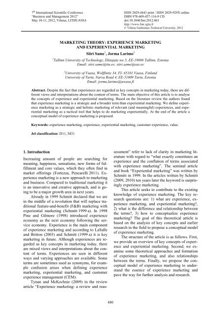 View full text in PDF format - VGTU leidykla TECHNIKA