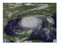 Lecture 11 Tropical Cyclones - Atmospheric and Oceanic Sciences